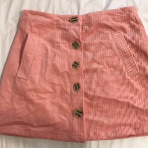 Pink suede skirt